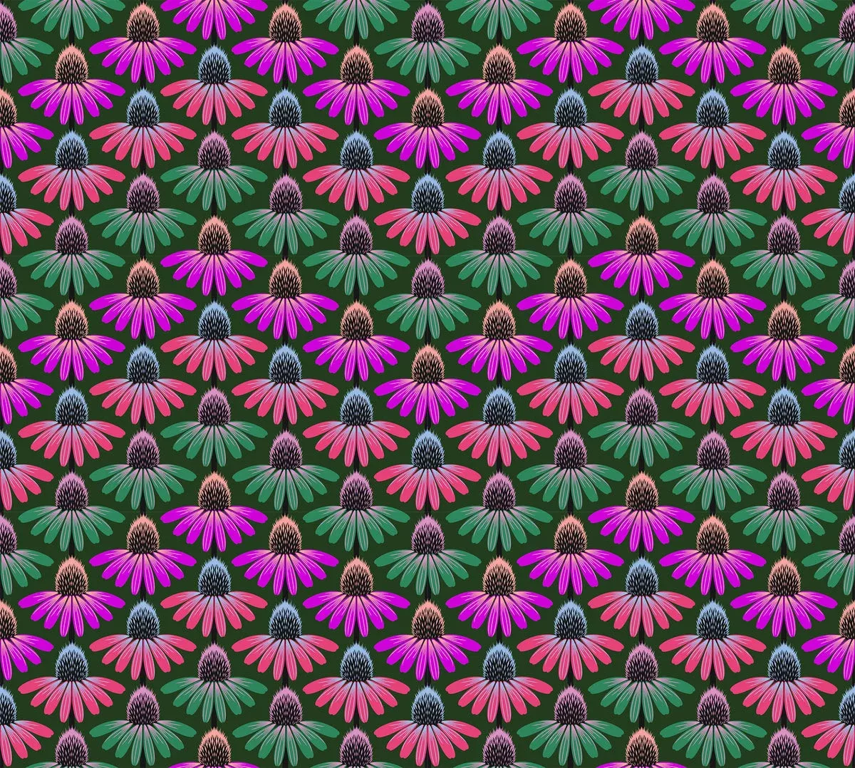 Perennial Borders Echinacea Rhythm – Forest fabric – AMT136-78L