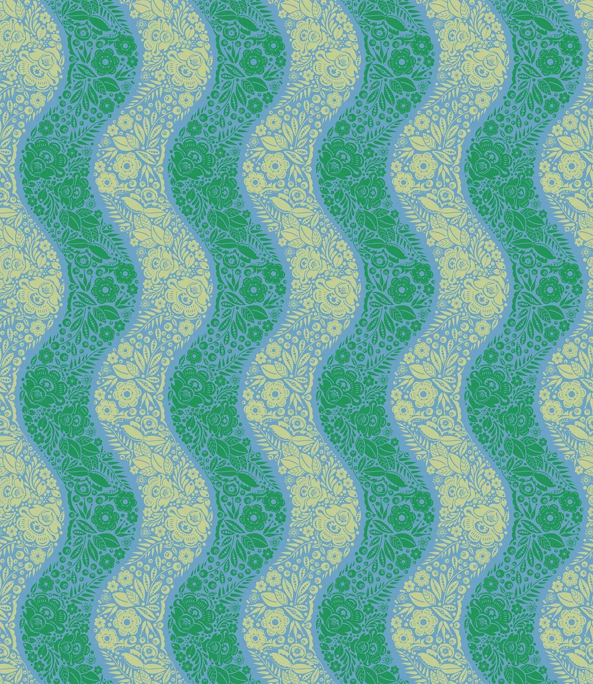 Perennial Borders Village Path – Sea fabric – AMT139-64C