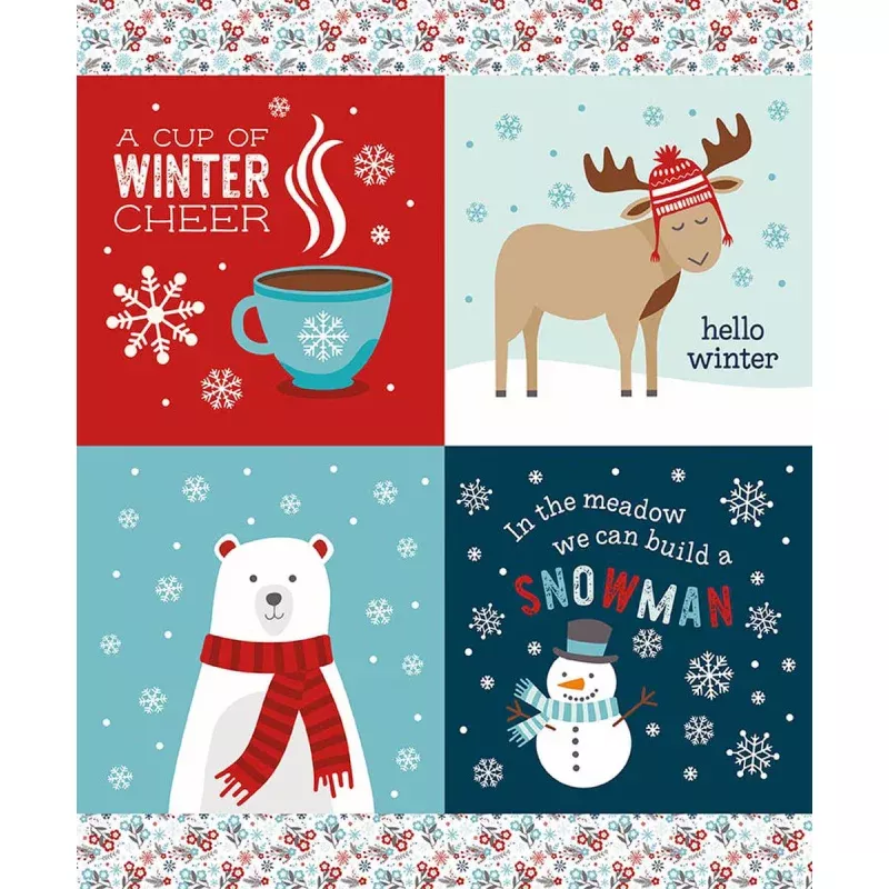 A Perfect Winter – Quilting Cotton Fabric – Quilt Panel –Winter Cheer Panel