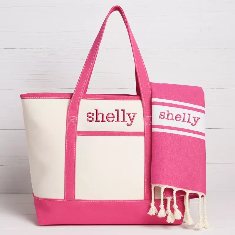 Personalized Beach Set – Canvas Tote Bag and Towel