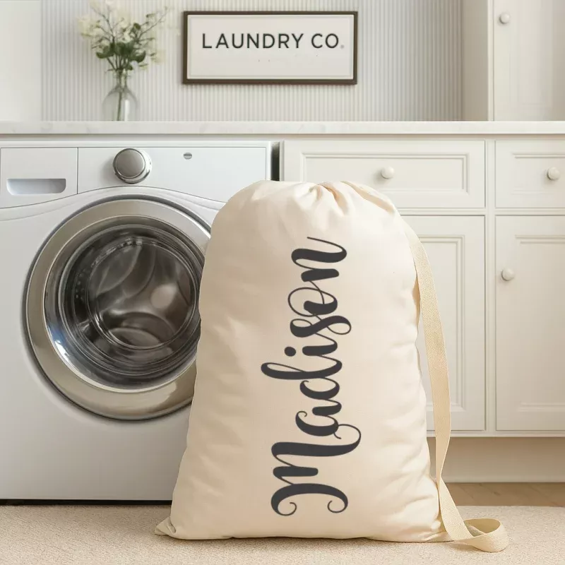 Personalized Canvas Laundry Bag -Custom Name