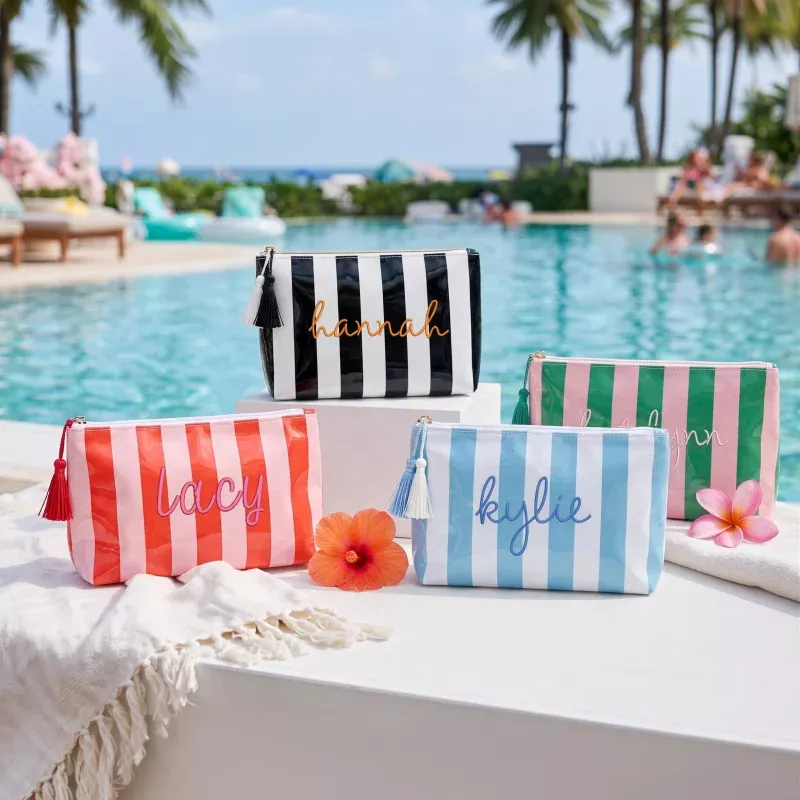 Personalized Clear Coated Bag Pouch – Customized With Embroidery
