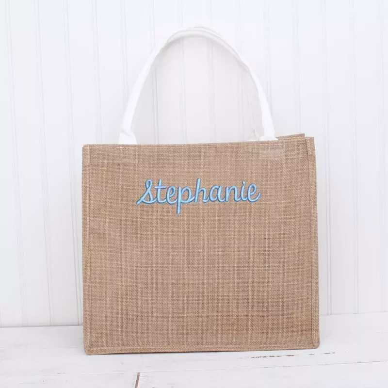 Personalized Jute Bag – Embroidered Name or Words