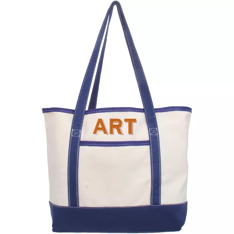 Personalized Tote Bag– Embroidered Two Color Shadow Block