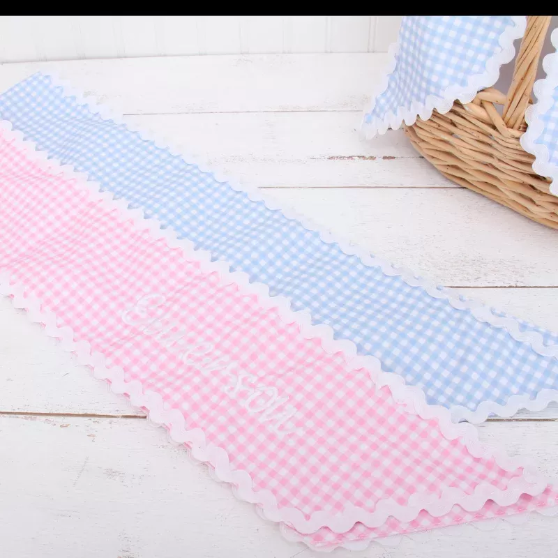 Personalized Wreath Sash or Basket Bow – Embroidered Pink or Blue
