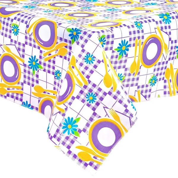 Picnic Purple and Yellow Oilcloth Tablecloths