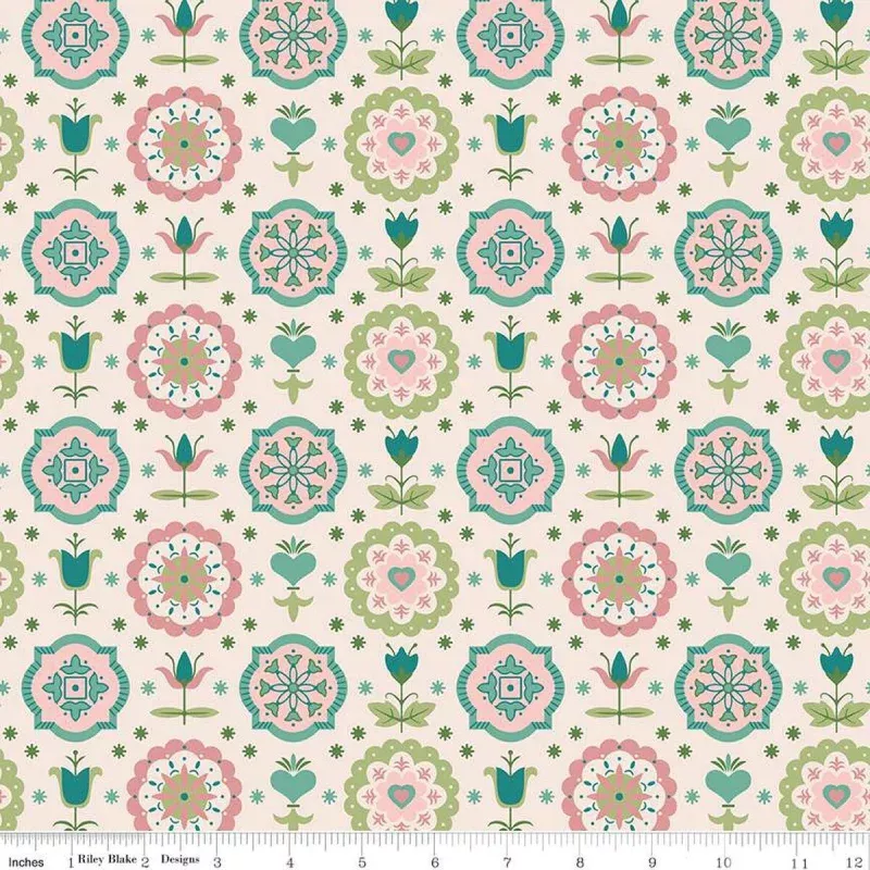 Piece and PlentyWide Back Quilting Fabric – Spring Charm – Lagoon – 108″