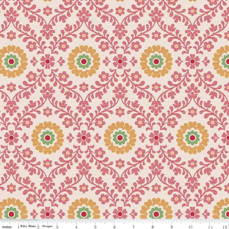 Piece and PlentyWide Back Quilting Fabric – Wallpaper – Marigold – 108″