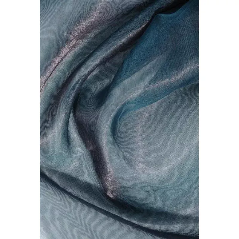 Pine Green Metallic Organza Fabric