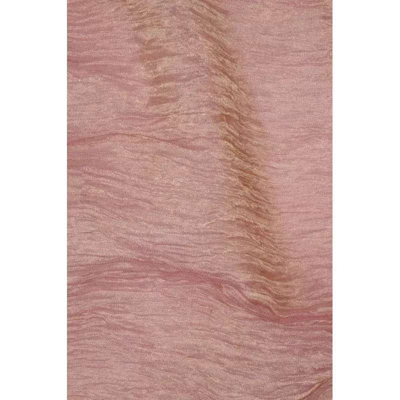 Pink Gold Metallic Crushed Organza Fabric