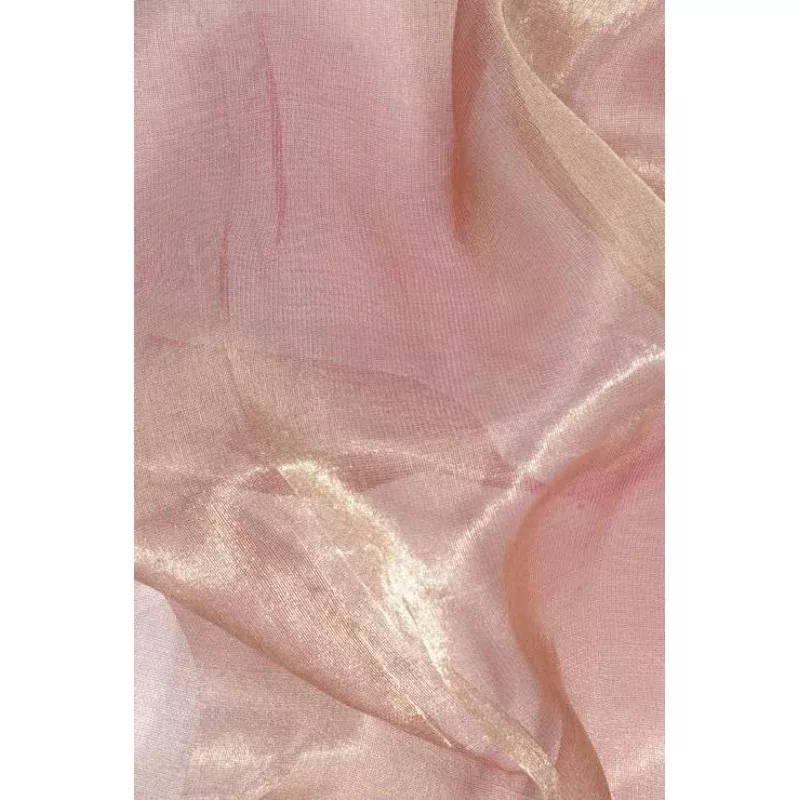 Pink Gold Metallic Organza Fabric