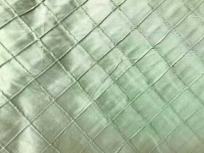 Pintuck Silk Dupioni Fabric - Basil