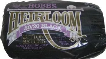 PKG Batting 80/20 Blend King Black 120 x 120