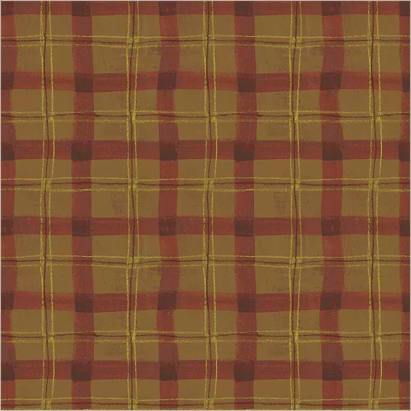The Plaid One Marcia Derse 54923D-9 Cinnamon Proper Plaid High Density Cotton