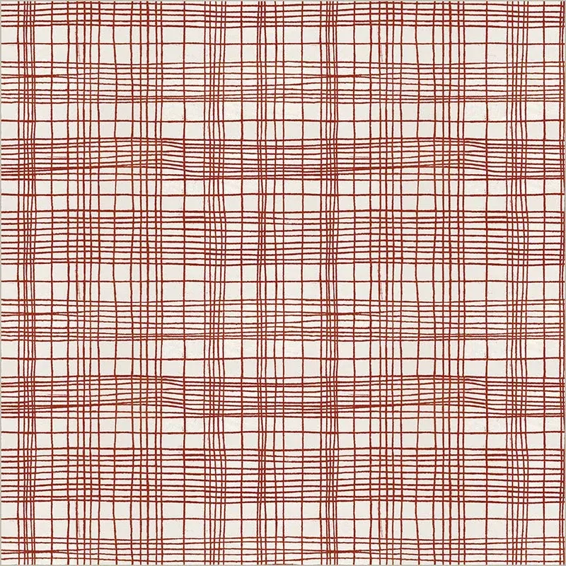 The Plaid One Marcia Derse 54932D-24 Pomegranate String Theory Plaid High Density Cotton