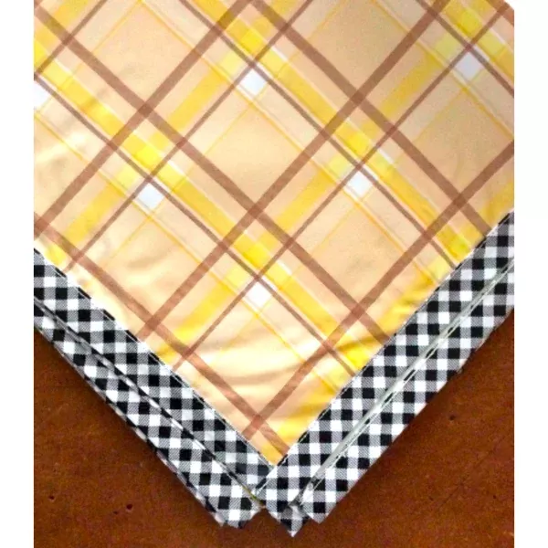 Plaid Yellow and Tan Oilcloth Tablecloths