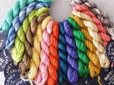 Planet Earth Fibers – 6 ply 100% Variegated Silk Floss
