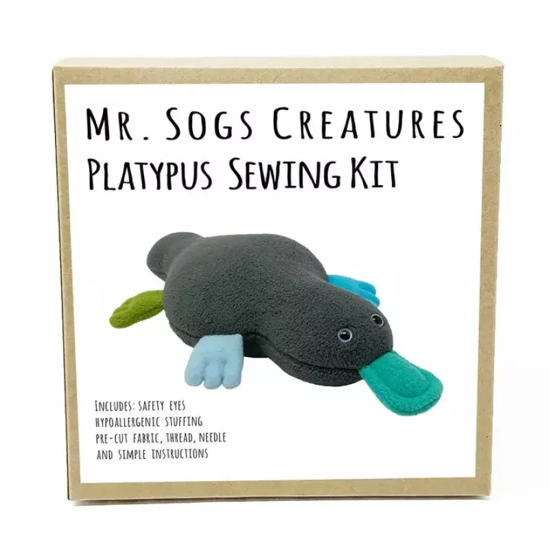 Platypus DIY Stuffed Animal Sewing Kit – Grey