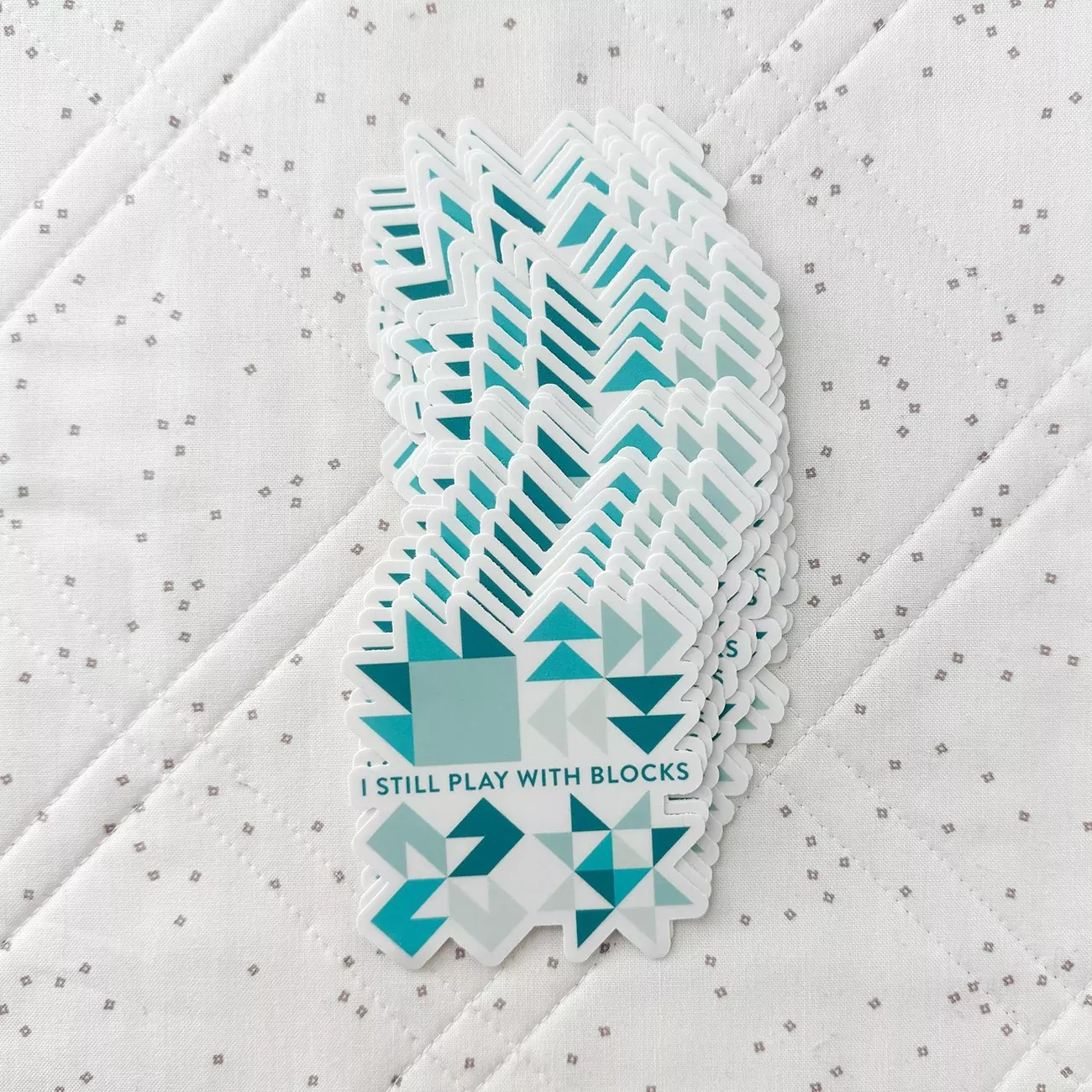 Play With Blocks Sticker Teal 6pk
