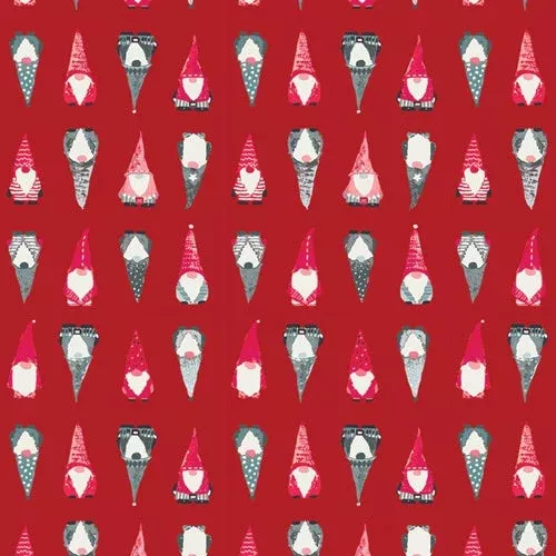 Playful Gnomes Berry fabric | Adventale collection ADV25912