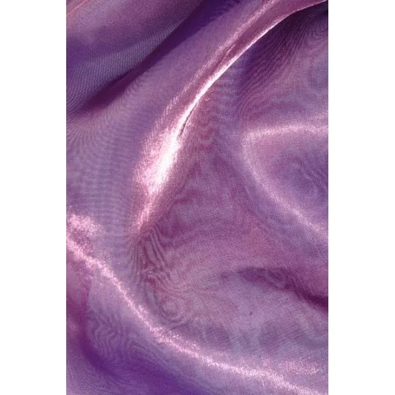 Plum Rose Metallic Organza Fabric