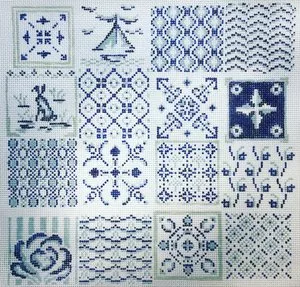 The Plum Stitchery – Blue & White Tiles