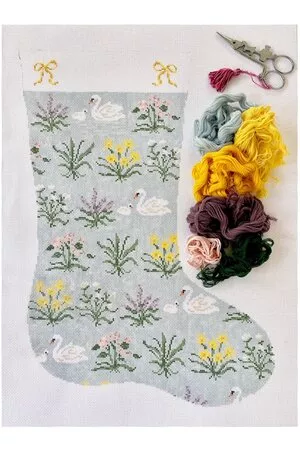 The Plum Stitchery – Floral Stocking