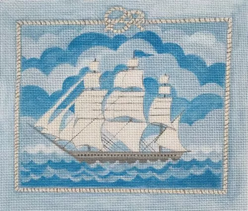 The Plum Stitchery – Nantucket Whaler with Rope Border