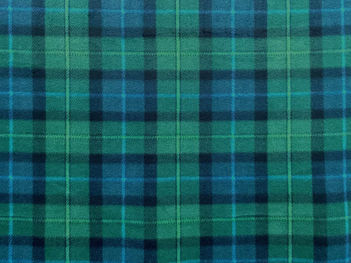 Polar Fleece Print Fabric - Black Watch Plaid