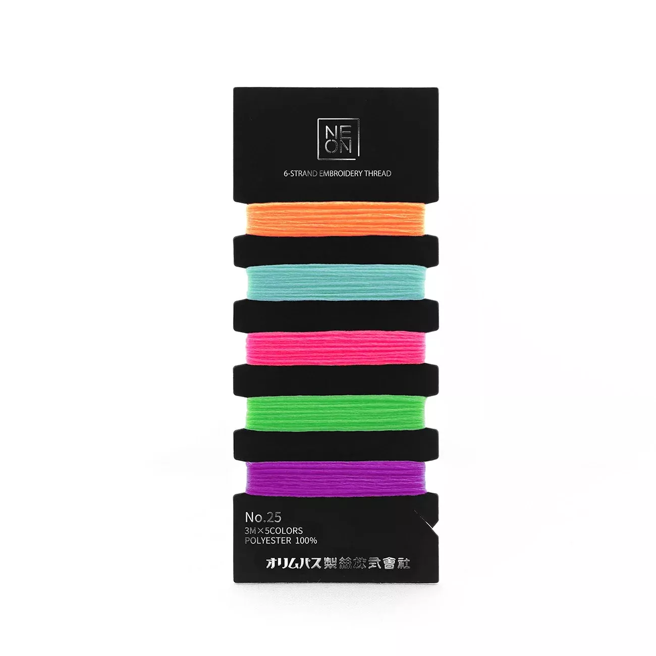 Polyester 5-Color Assorted Embroidery No.25 Floss set Neon NEC2