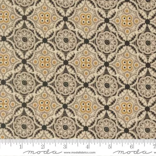 Posh Filigree Cotton Fabric - Onyx Noir 30772 15