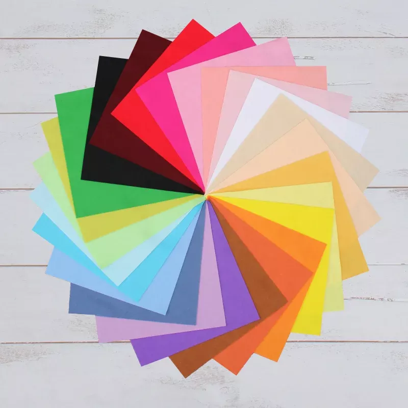 Premium Felt Fabric Variety Pack – 25 Different Colors 12″ x 12″ Sheets