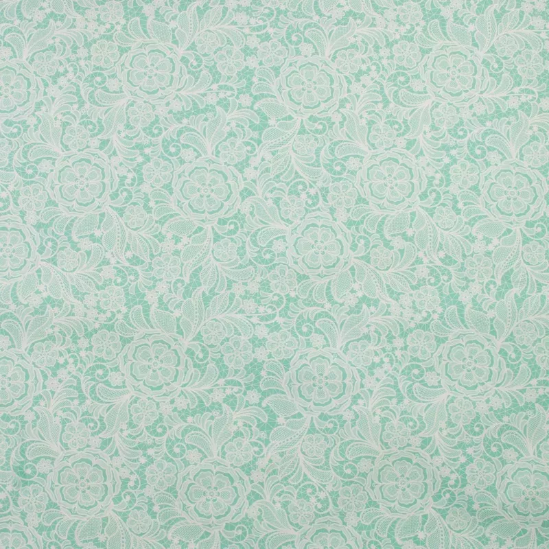 Printed Cotton – Lace garden – 009 – Spearmint