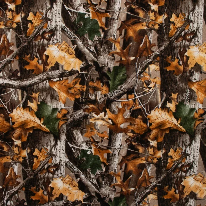 Printed cotton – REAL TREE – Brown / Orange