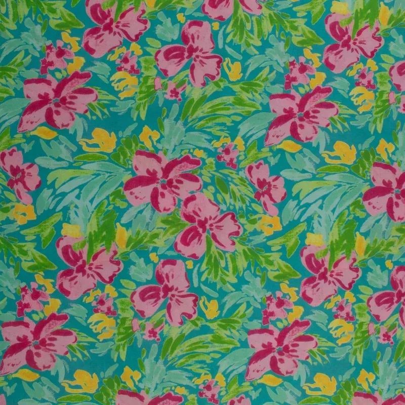 Printed Cotton Voile – MARBELLA – 012 – Turquoise