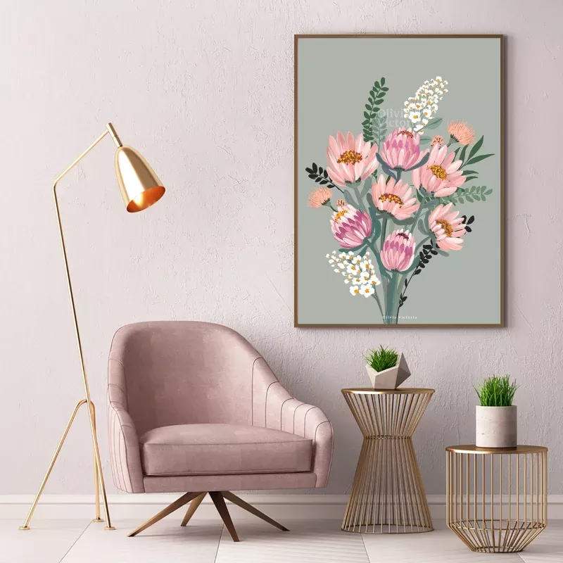 The Protea Bouquet Gicle Print