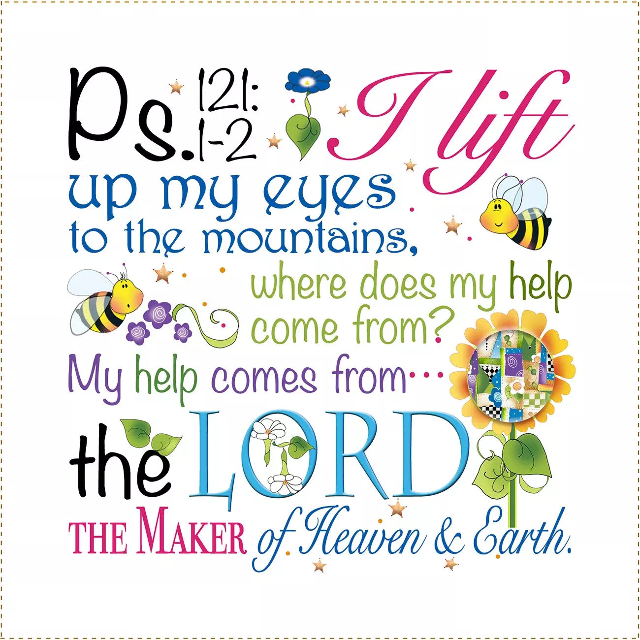 Psalm 121 Art Panel 6in