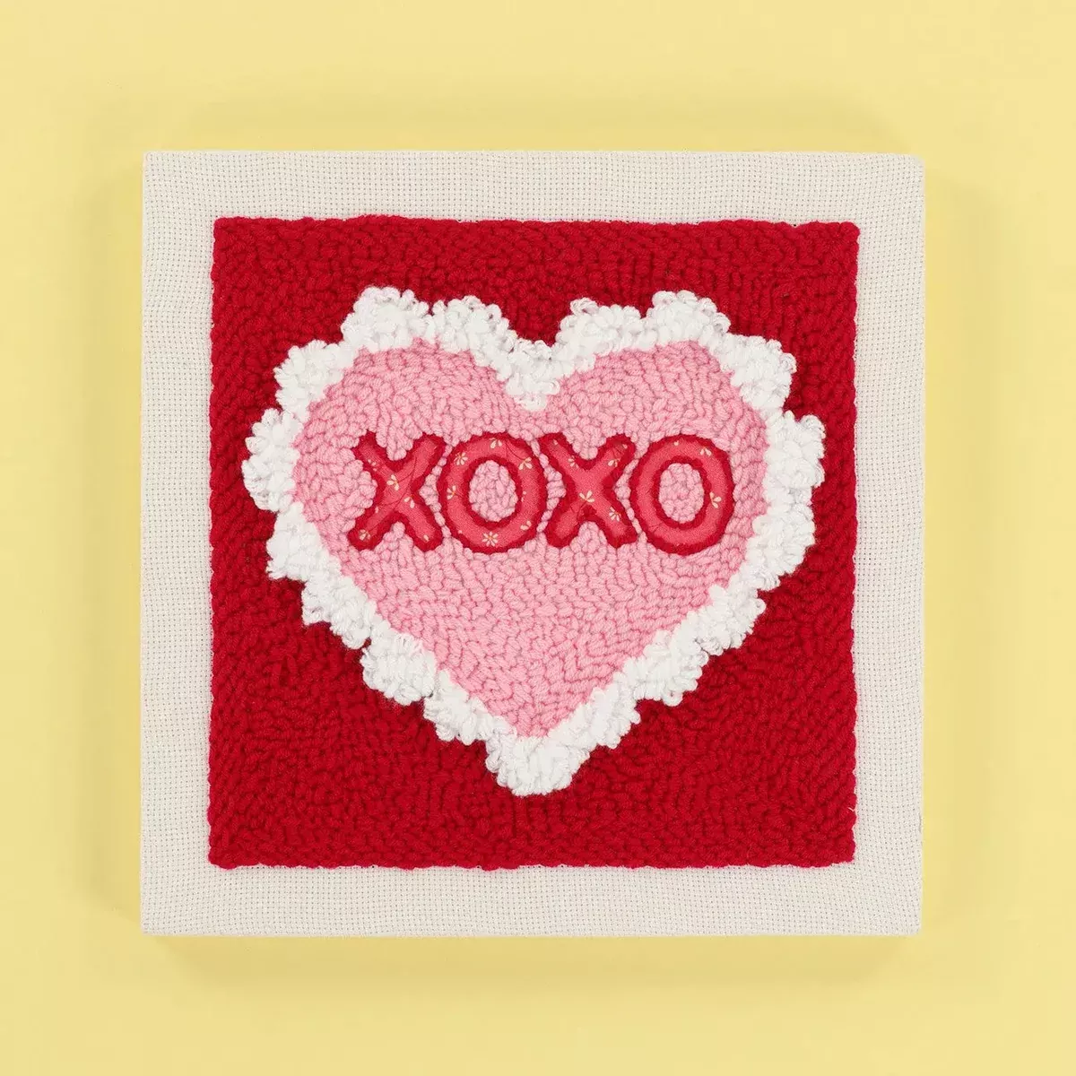 Punch Needle Embroidery Kit Hugs & Kisses 10in Frame