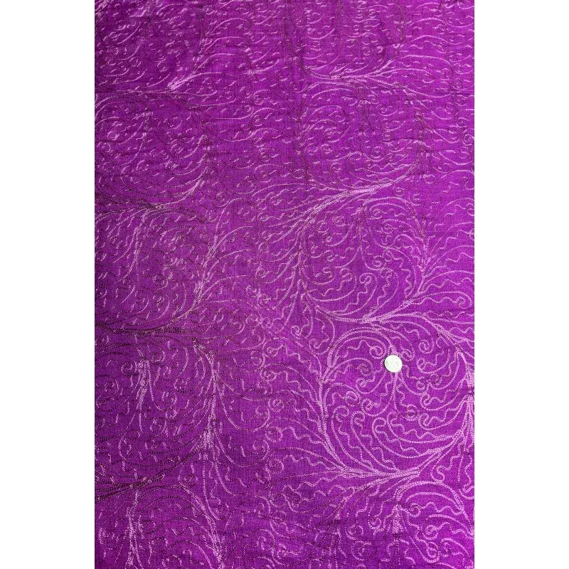 Purple Embroidered Silk Linen MEMT-026-07