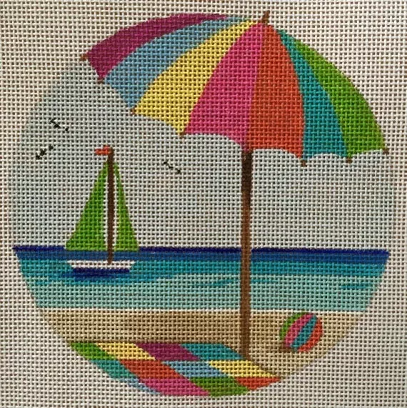 Purple Palm Designs Beach Day 5″ Round