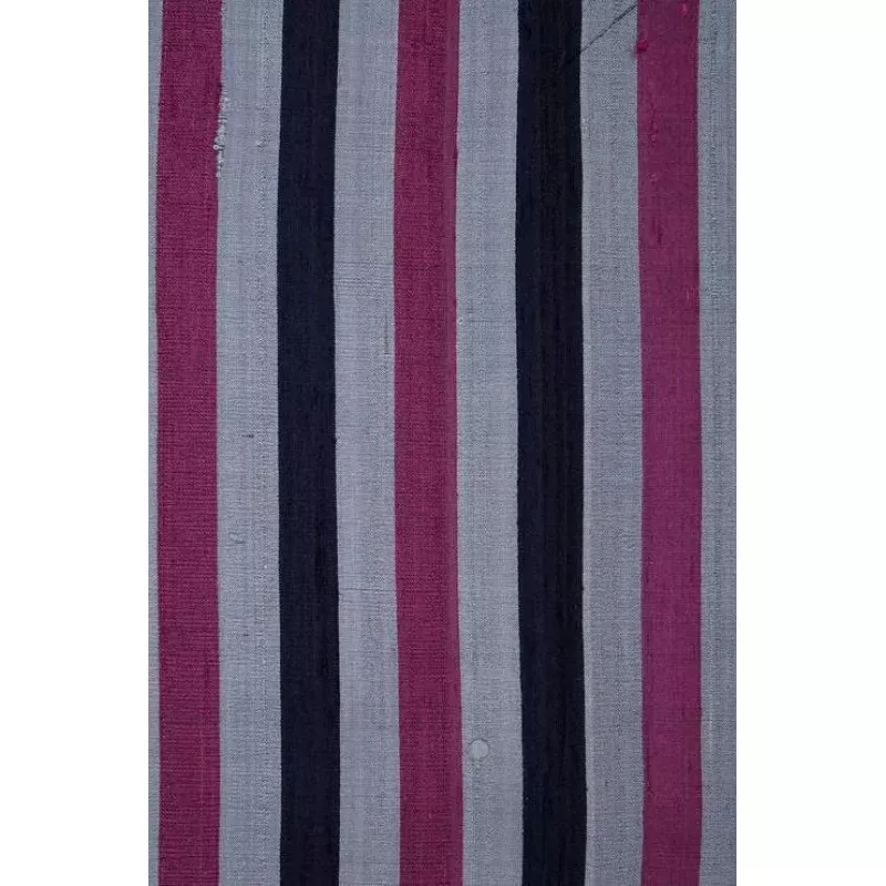 Purple Silver 56 Striped Silk Shantung