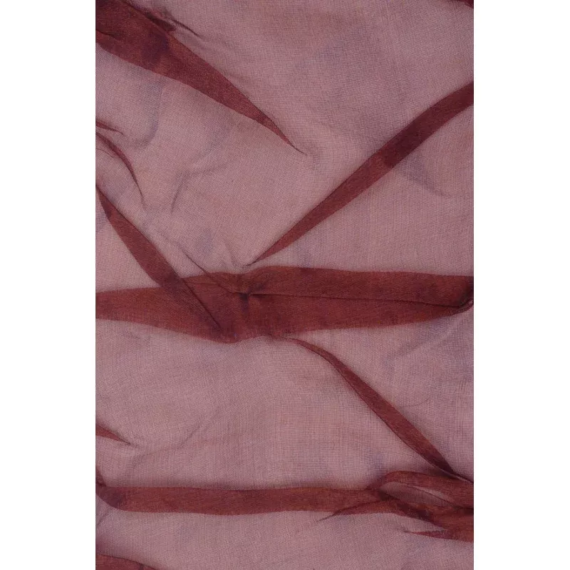 Purple Wine Embroidered Organza Silk 143 Fabric
