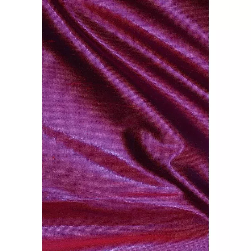 Purple Wine Metallic Shantung Silk Fabric
