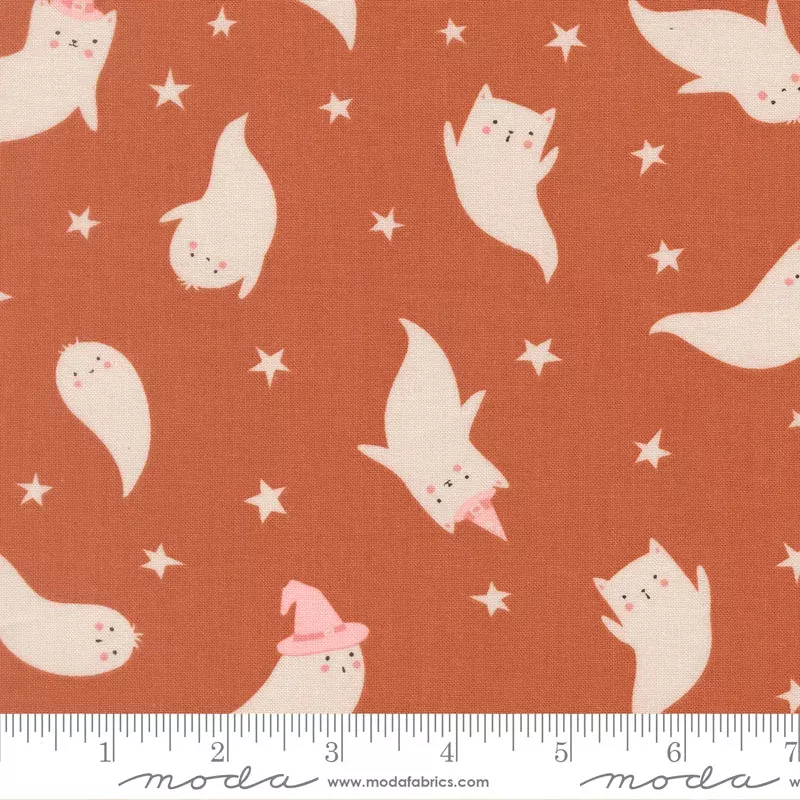 Purrs & Boos Spice Ghost Yardage by Elena Amo for Moda Fabrics
