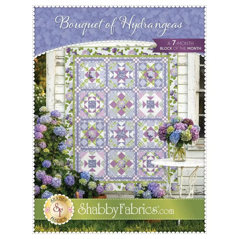 Quilt Pattern – Bouquet of Hydrangeas – Block of the Month Quilt Pattern