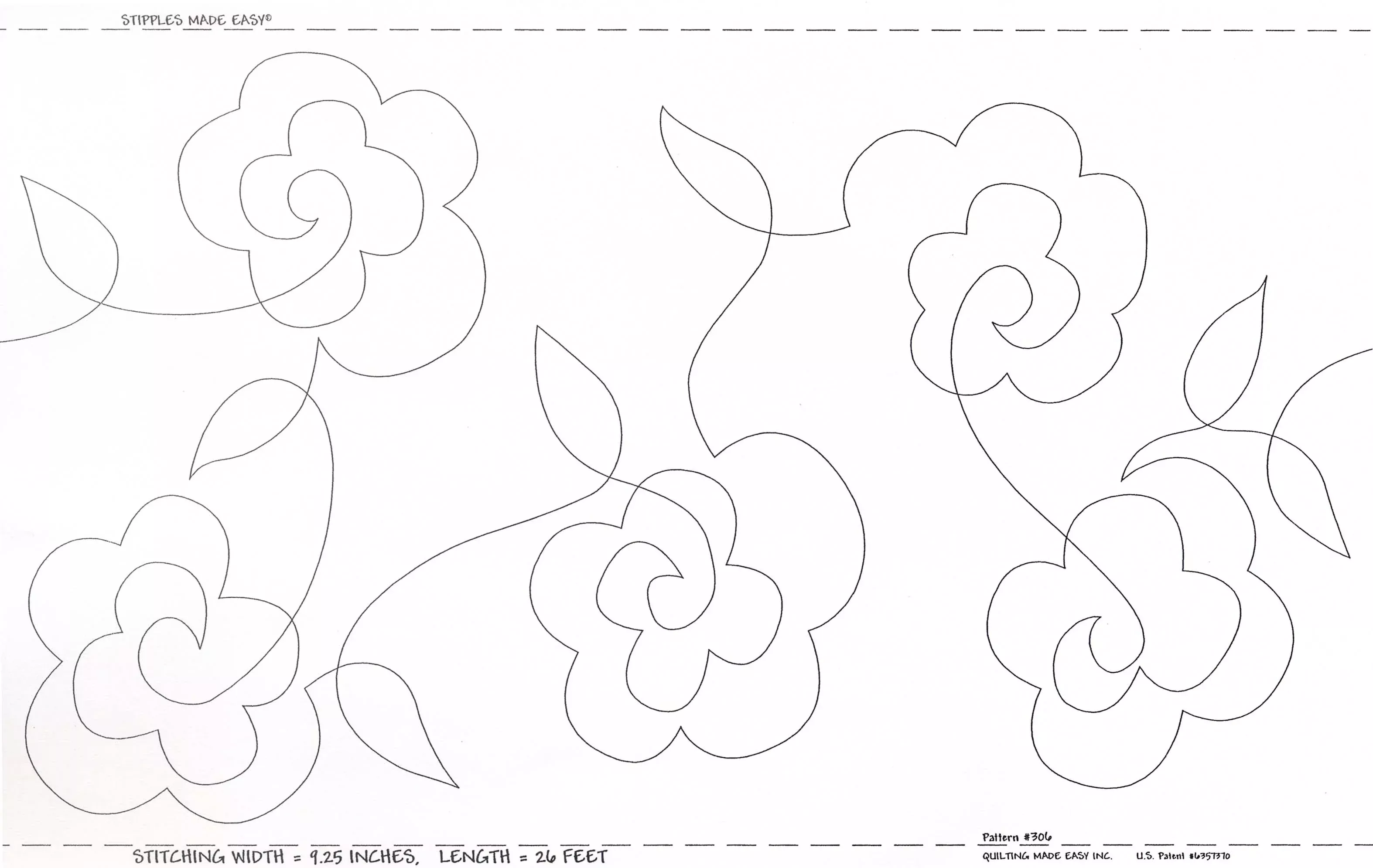 Quilt Pattern Roll Stipples & Flowers 9 1 /2in x 26'
