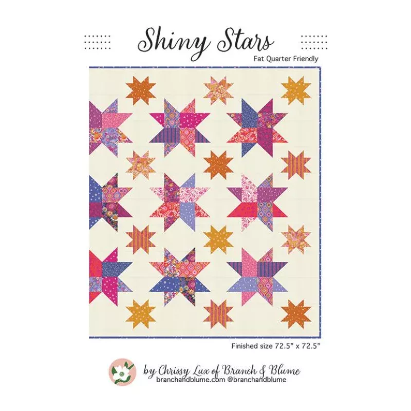 Quilt Pattern – Shiny Stars – Fat Quarter Quilt