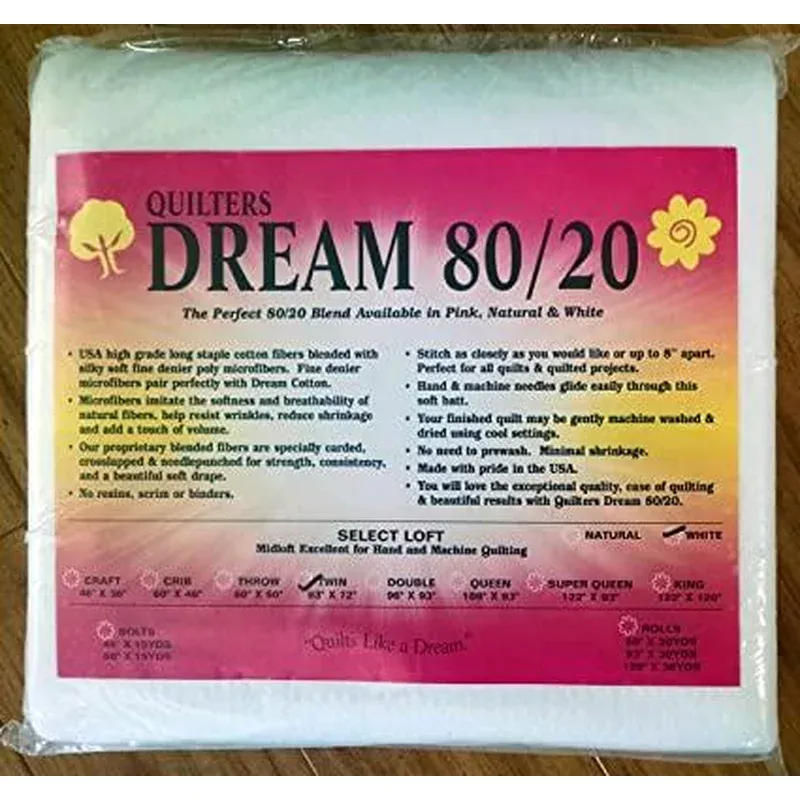 Quilter’s Dream White 80/20 Twin 93″ x 72″