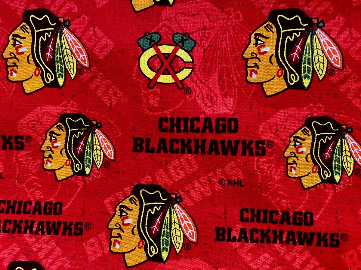 Quilting Cotton Print Fabric - Chicago Blackhawks Red