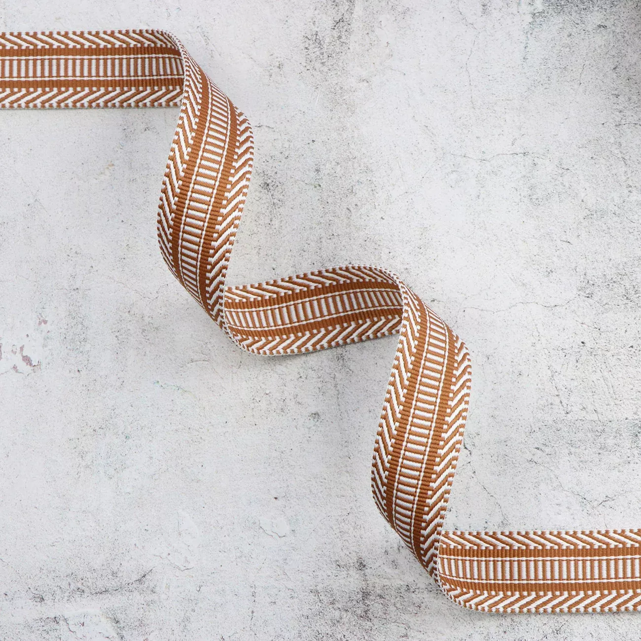 Railroad Track Tan /White Webbing 1-1 /2in x 50yd